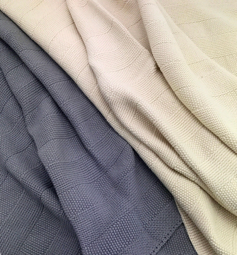 Organic Milan Rib Knit Baby Blanket - Cream