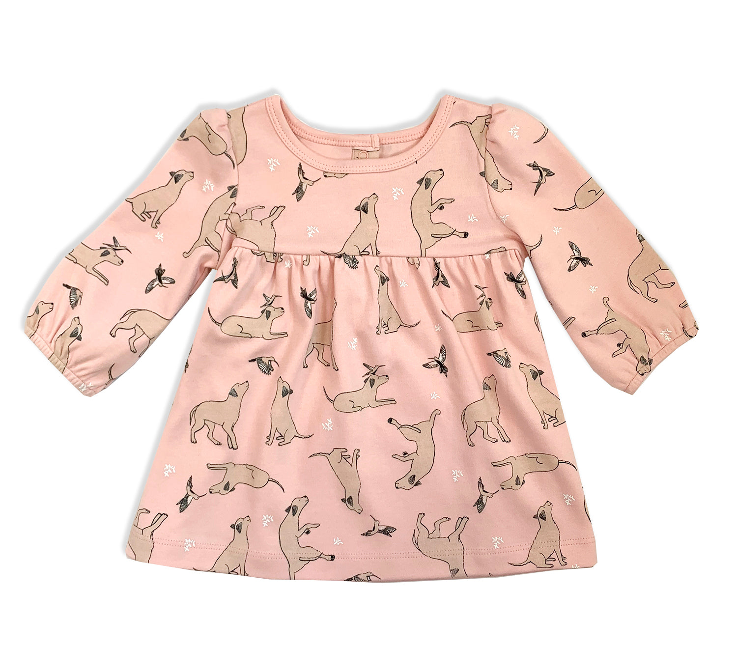 Kai Dog & Hummingbird Baby Flare Dress & Bloomer Set (Organic Cotton)