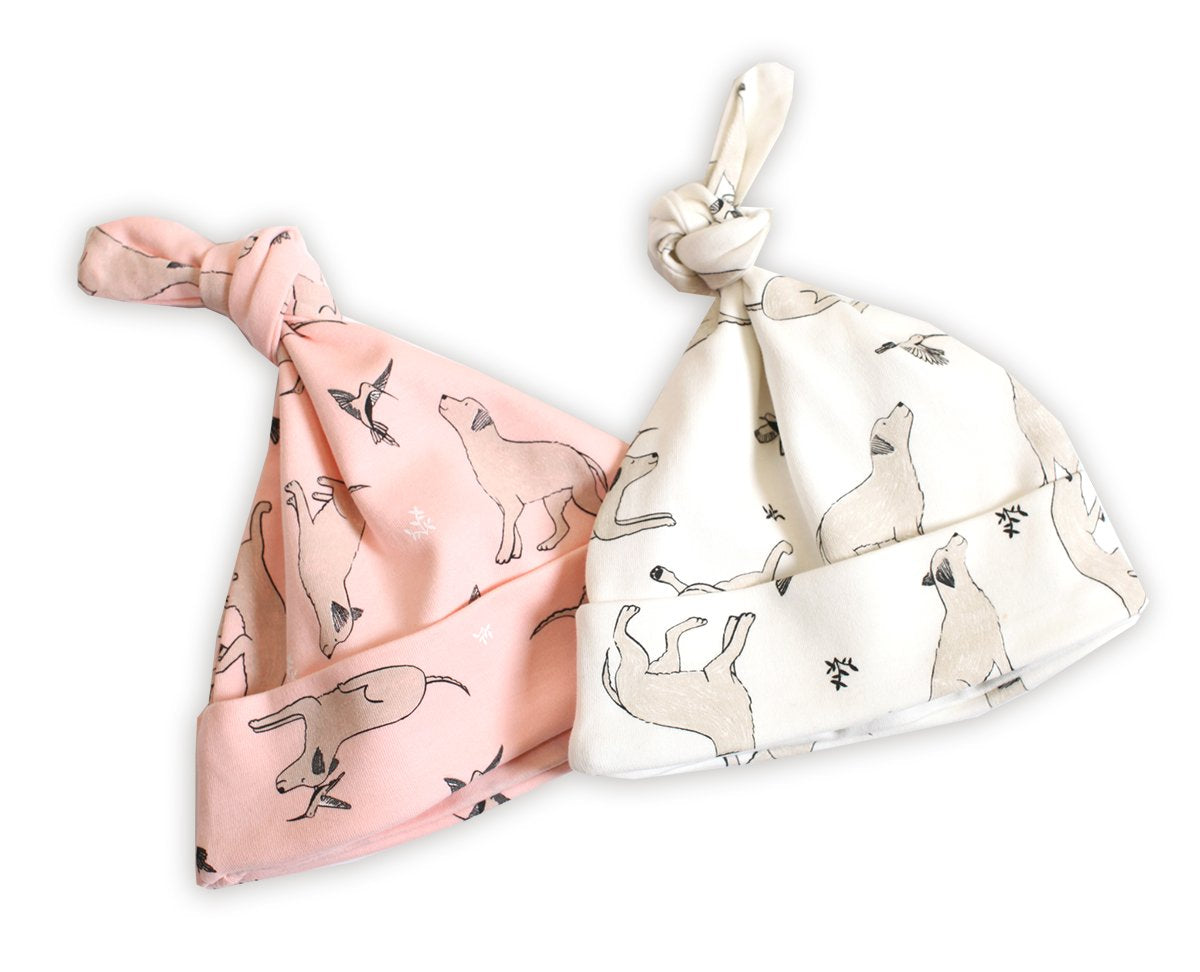 Organic Cotton Kai Labrador Design Knotted Hat for Babies - Baby Shower Gifts