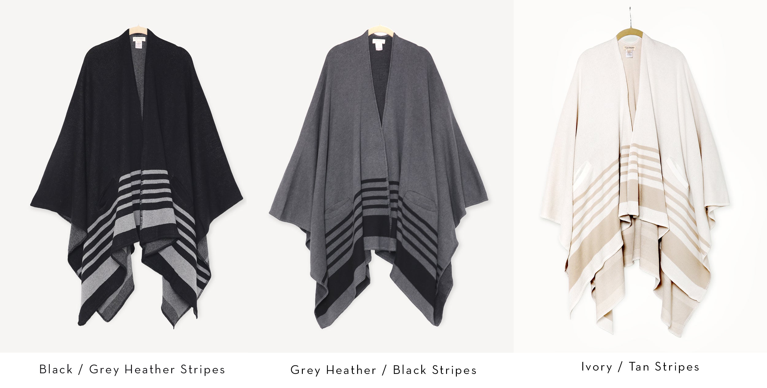 Viverano Gaia Eco-Chic Jacquard Knit Women's Travel Blanket Wrap - Stripe Border (Organic Cotton)