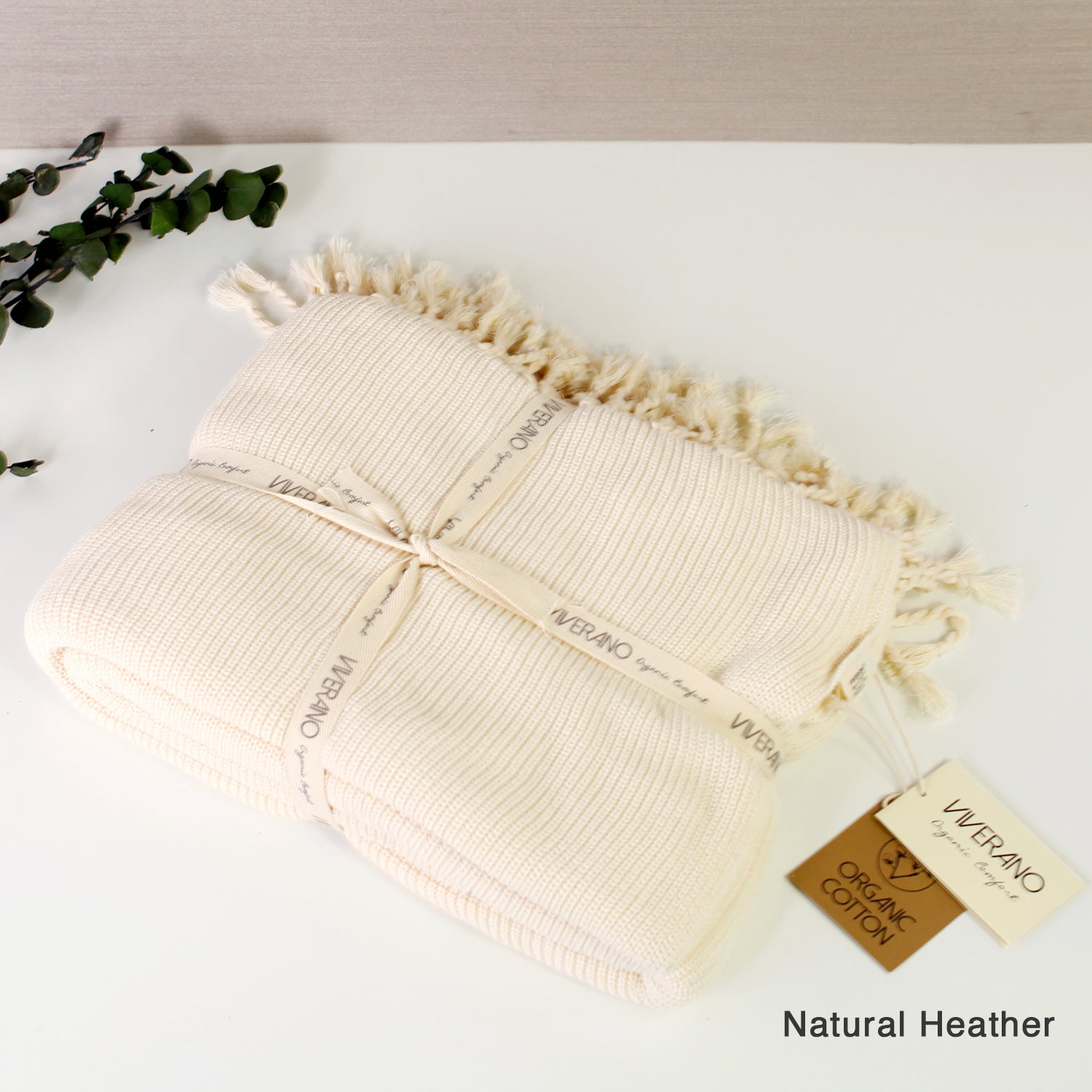 Viverano Organic Cotton Soft Throw Blanket - Perfect Natural Gift Ideas
