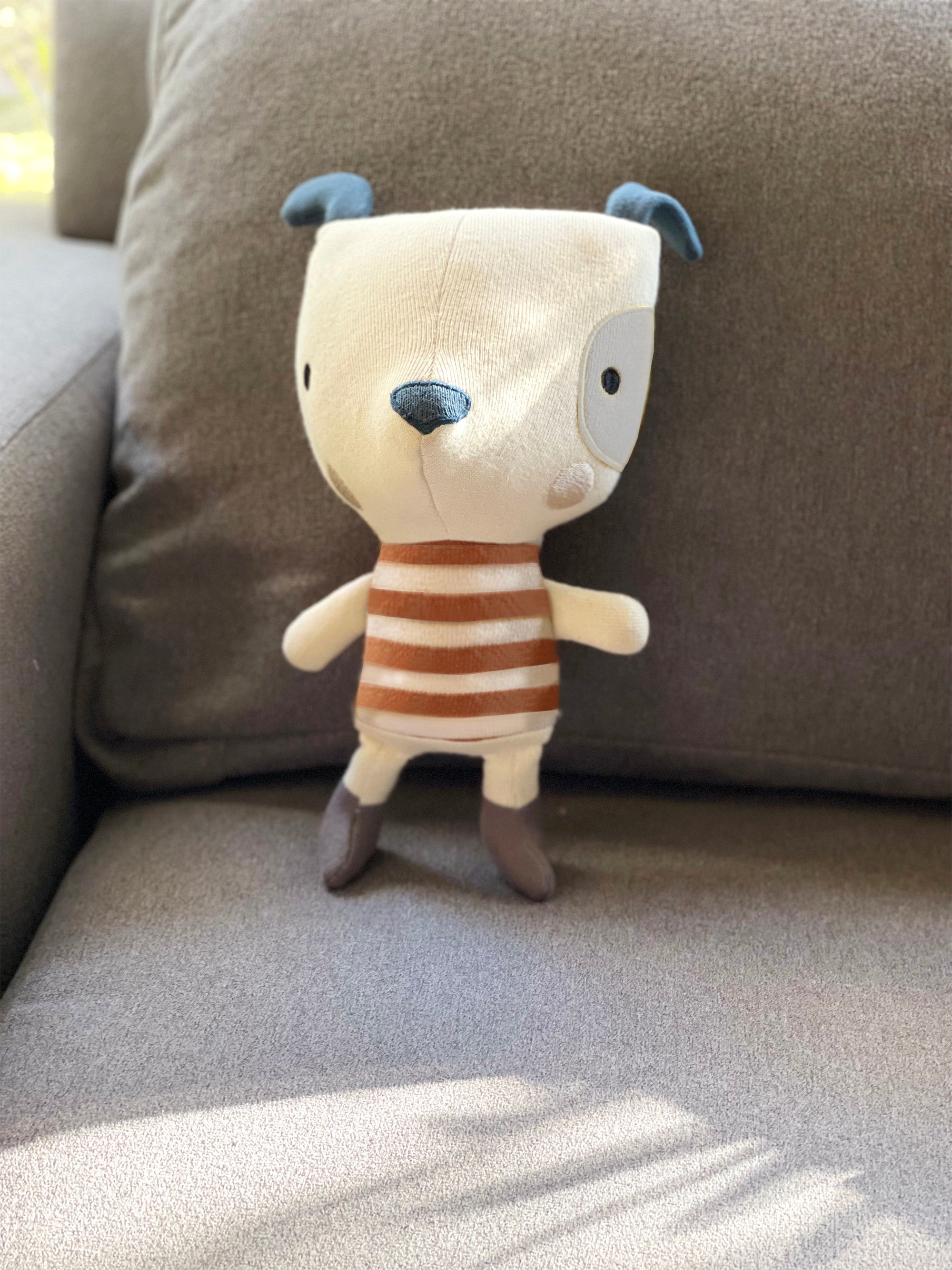 Phillipe Dog Organic Cotton Fine Knit Stuffed Animal Baby Toy- Viverano