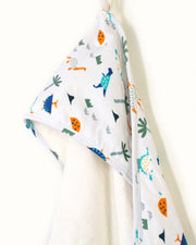 Organic Cotton Dino Reversible Hooded Towel for Babies by Viverano