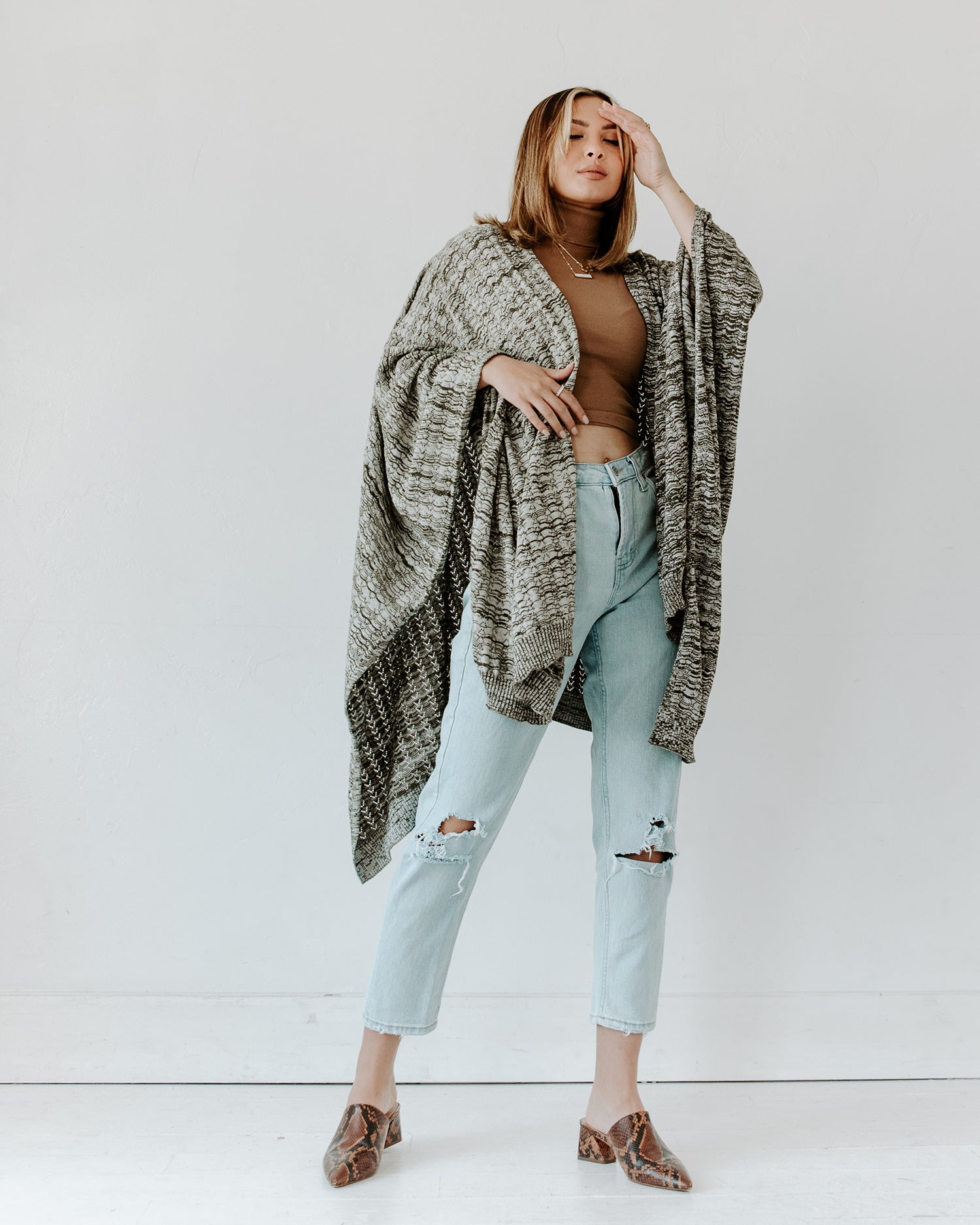 Loving Thread Eco-Chic Soft Organic Cotton Soft Pointelle Cozy Travel Wrap by Viverano