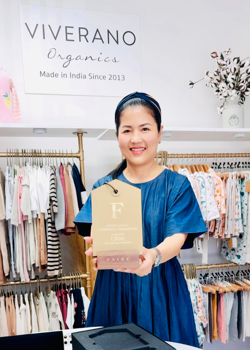 Viverano Organics Co-Founder Pio Ting Receiving Faire Wholesale Milestone Award