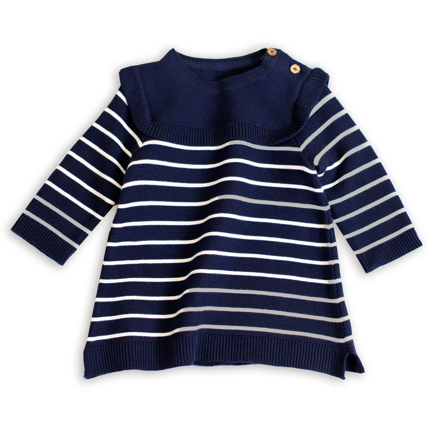 Marseille Organic Cotton Knit Holiday Dress for Baby Girl by Viverano