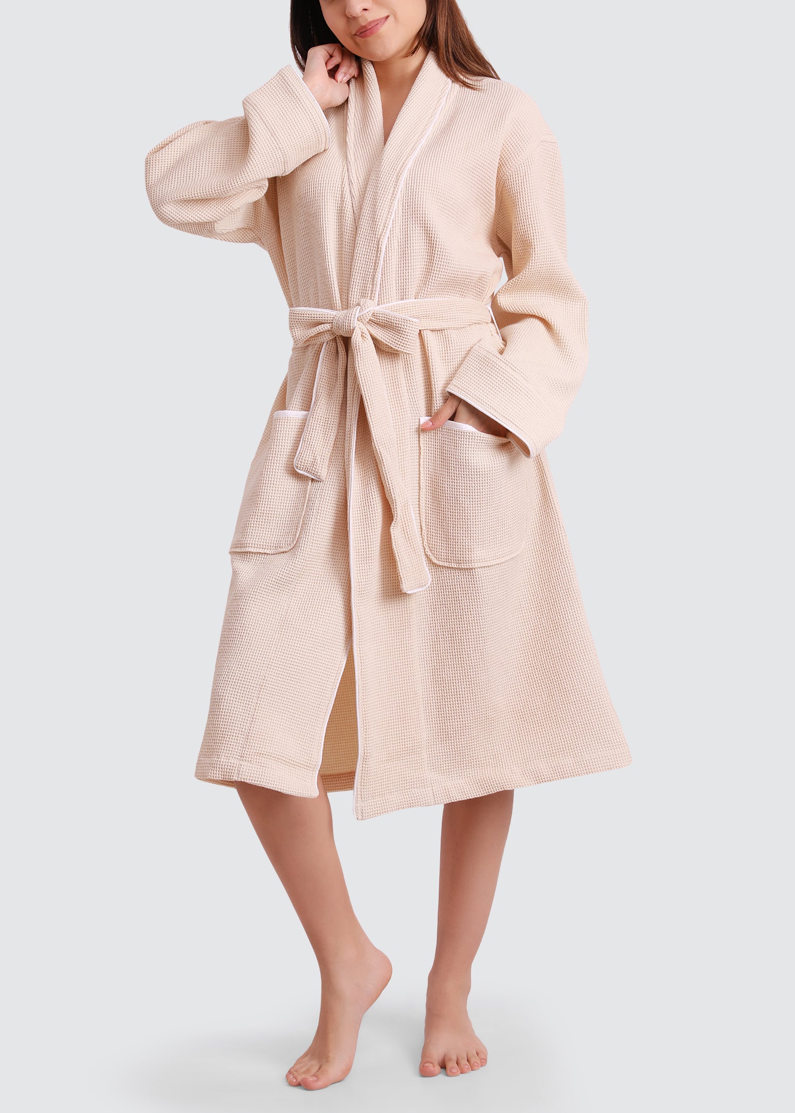 Women's Organic Waffle Weave Spa Bath Robes by Viverano Organics