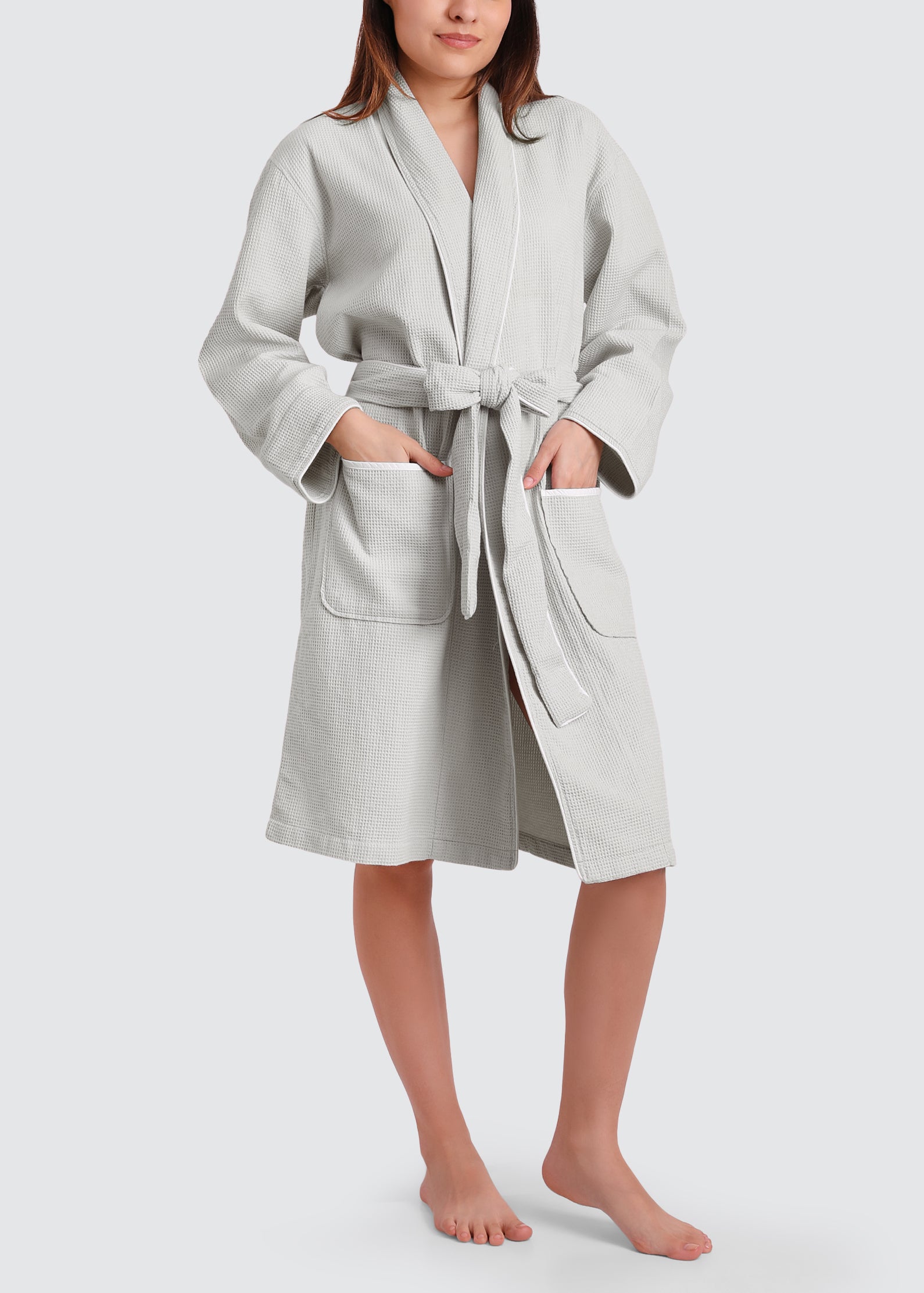 Women's Organic Waffle Weave Spa Bath Robes by Viverano Organics