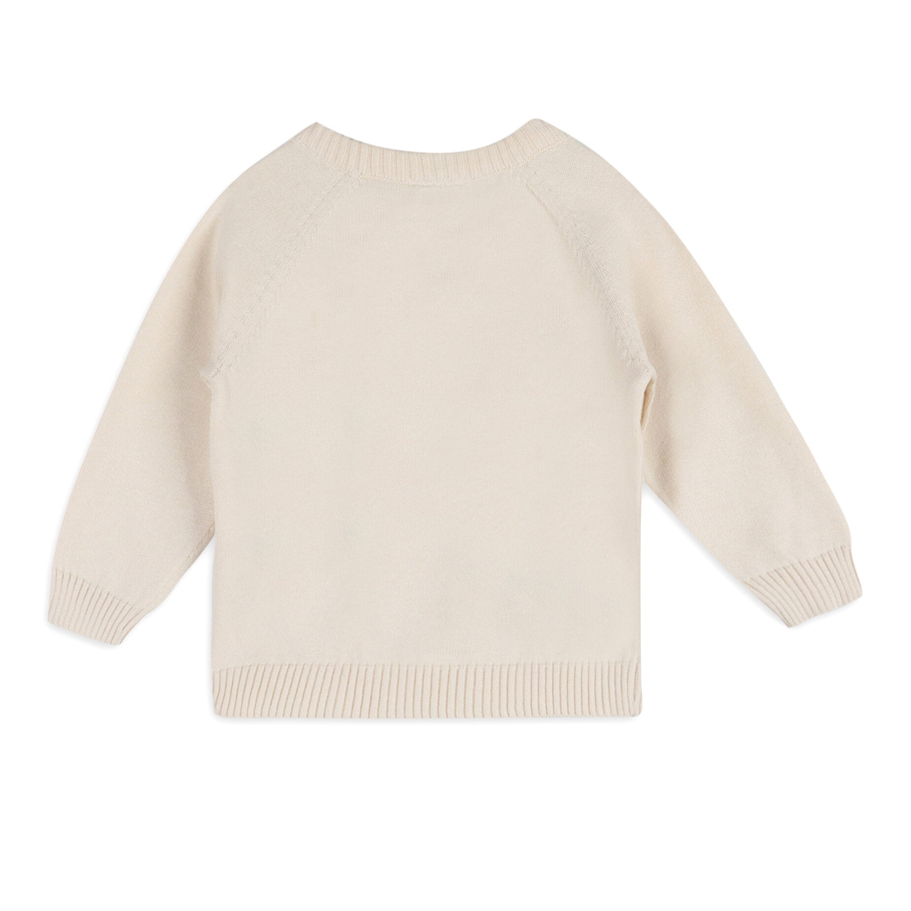 Cream Milan Knit Baby Kangaroo Pocket Pullover (Organic Cotton) - Back