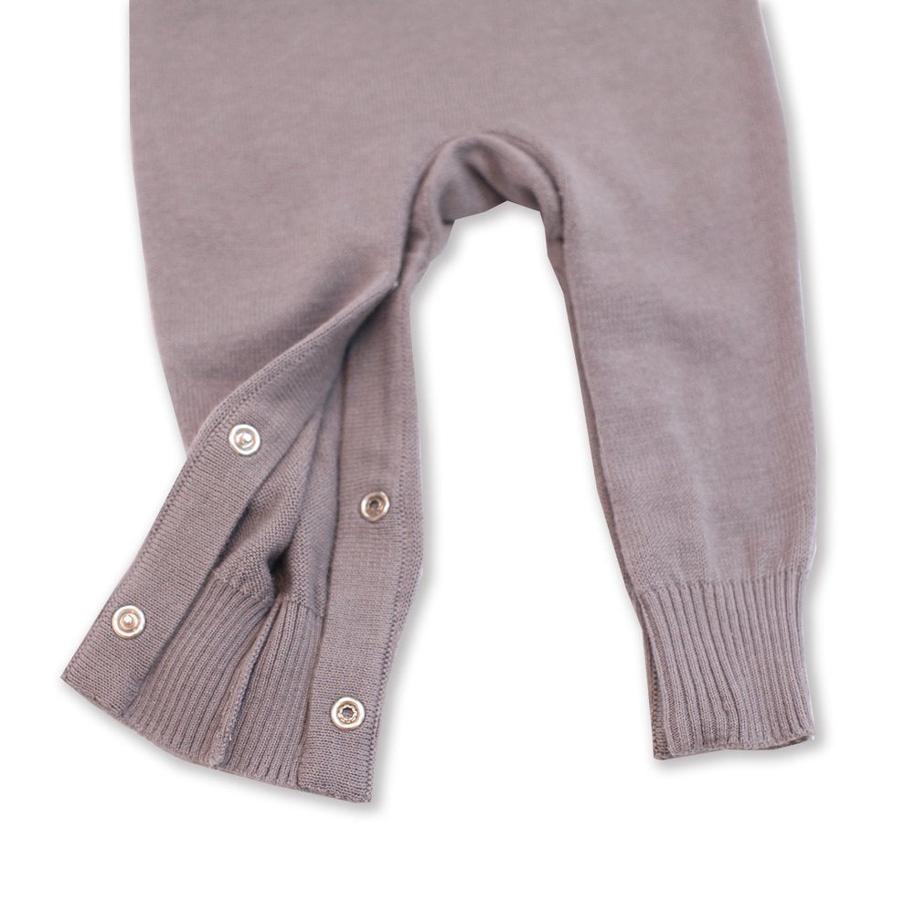 Milan Knit Baby Classic Coverall Jumpsuit  - Grey