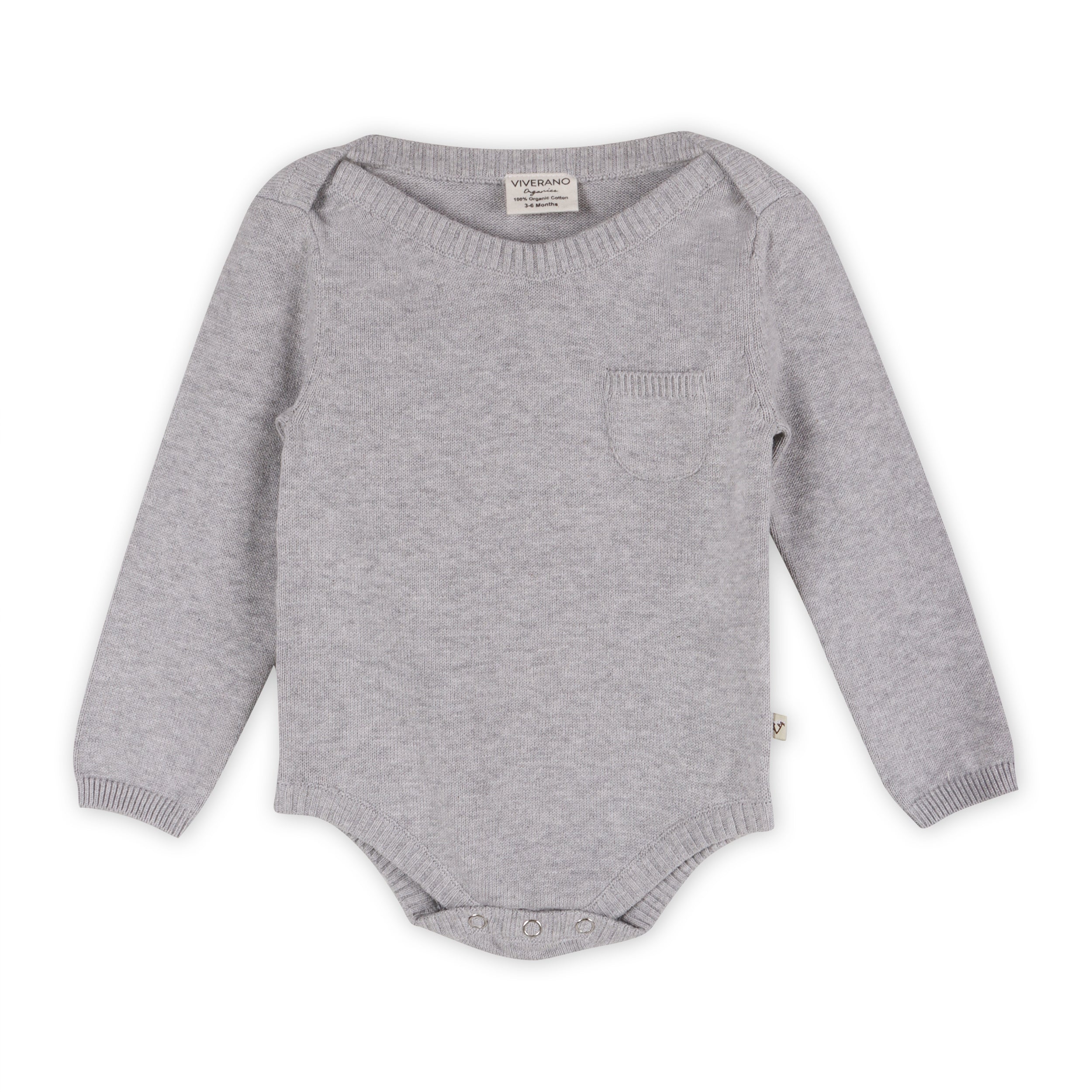 Milan Knit Full Sleeve Baby Romper Bodysuit - organic cotton