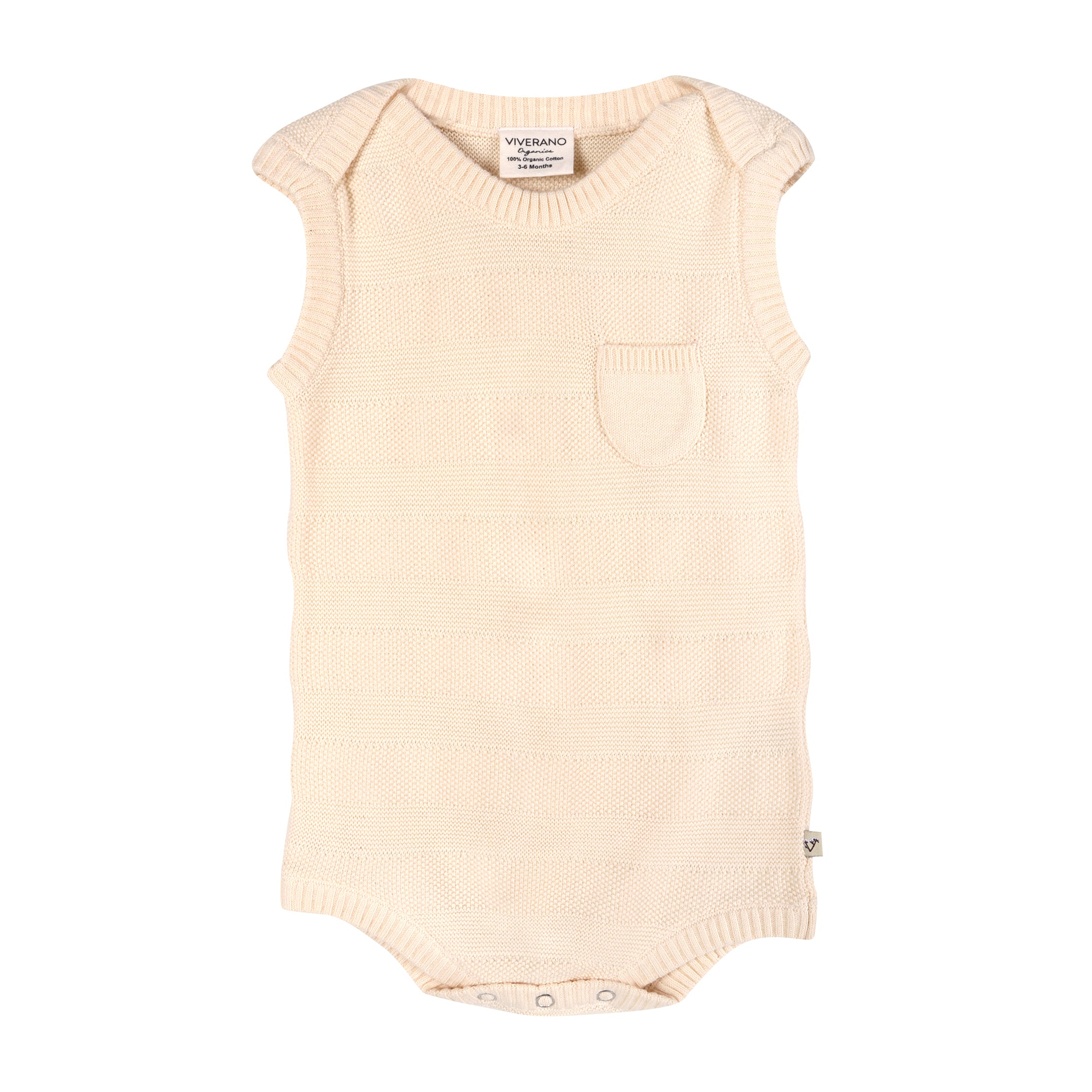Milan Organic Rib Knit Baby Bodysuit - Sleeveless (2 Colors)