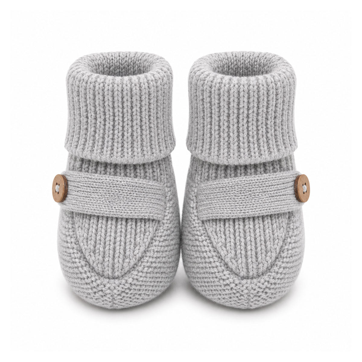 Heather Grey Milan Organic Knit Baby Booties Shoes