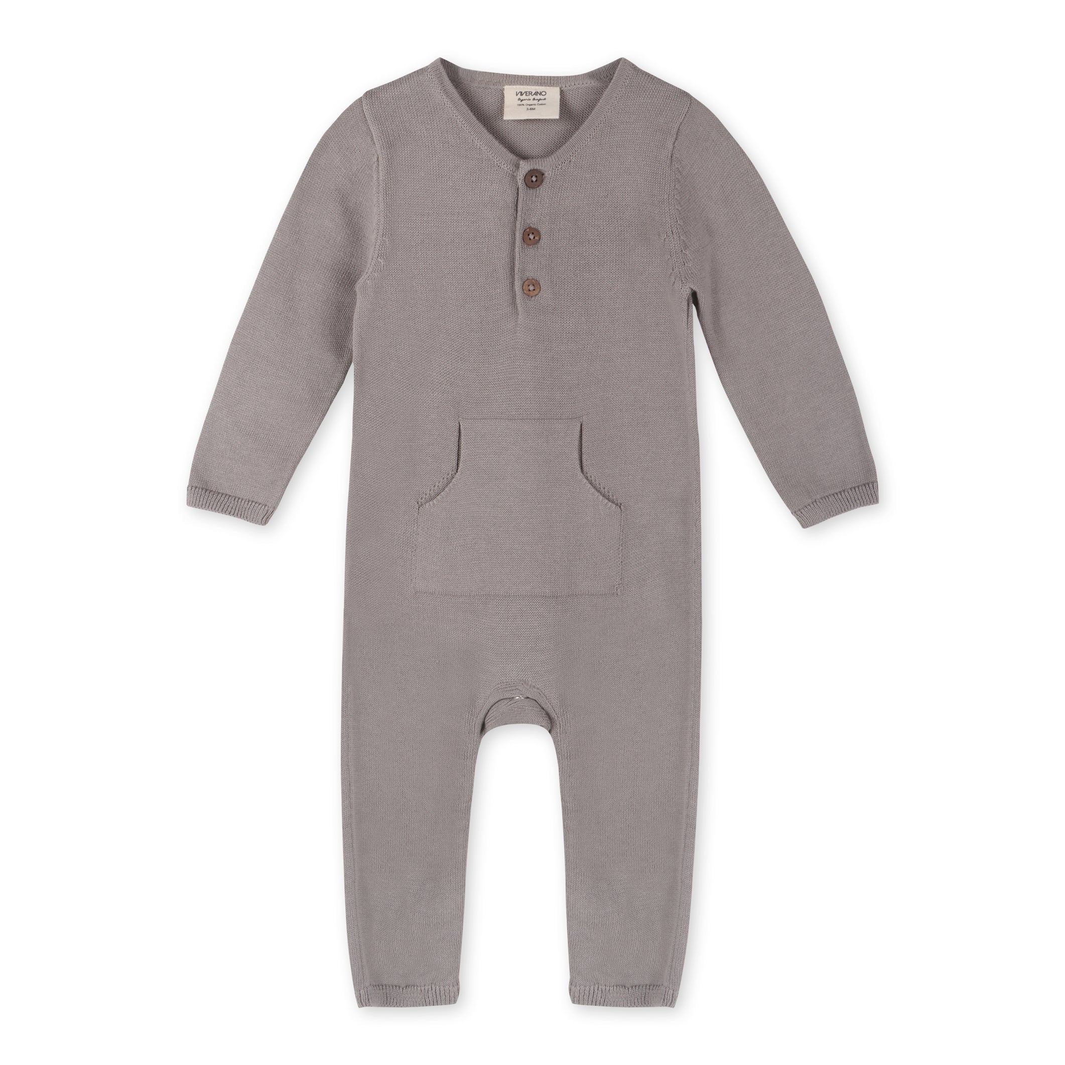 Milan Knit Kangaroo Pocket Baby Jumpsuit Coverall 