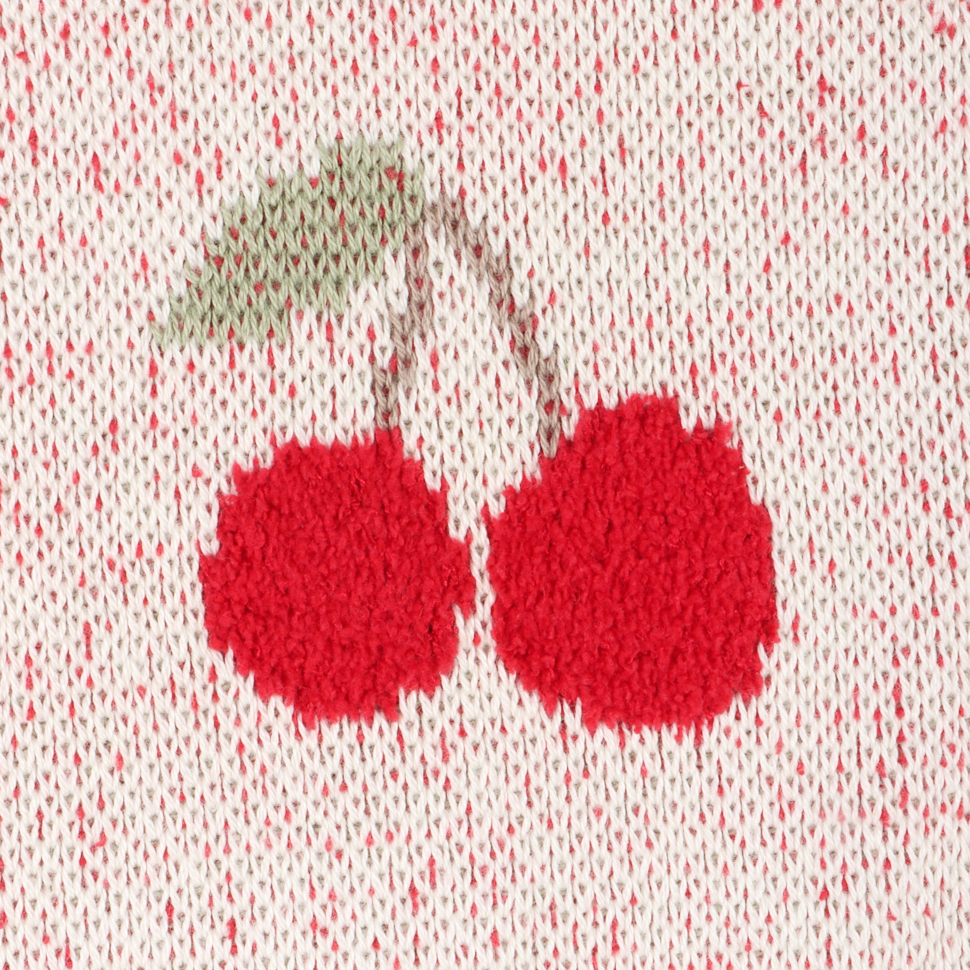 Cherry Organic Cotton Baby Blanket Detail