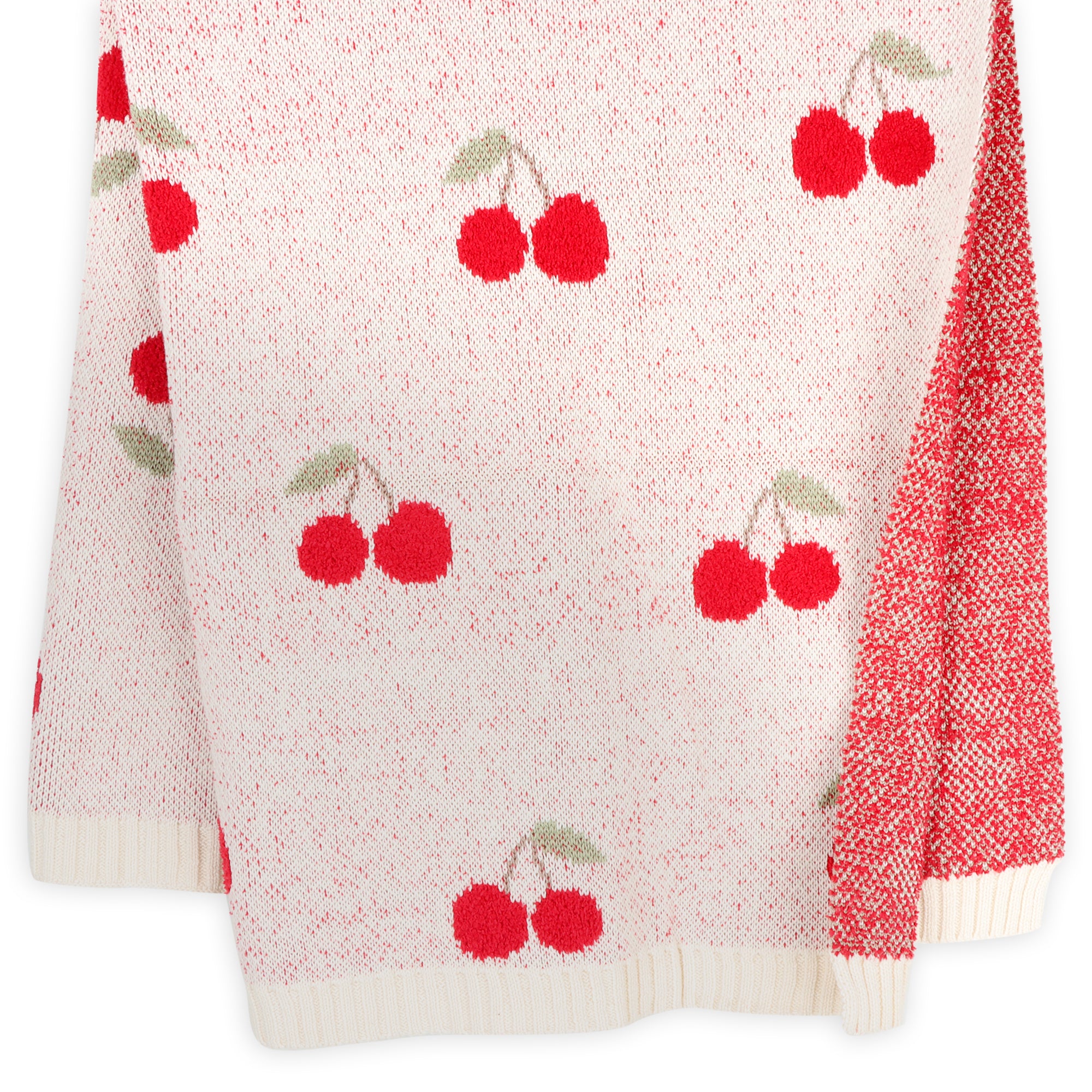 Viverano | Cherry Organic Baby Blanket + Ring Rattle Toy Gift Set