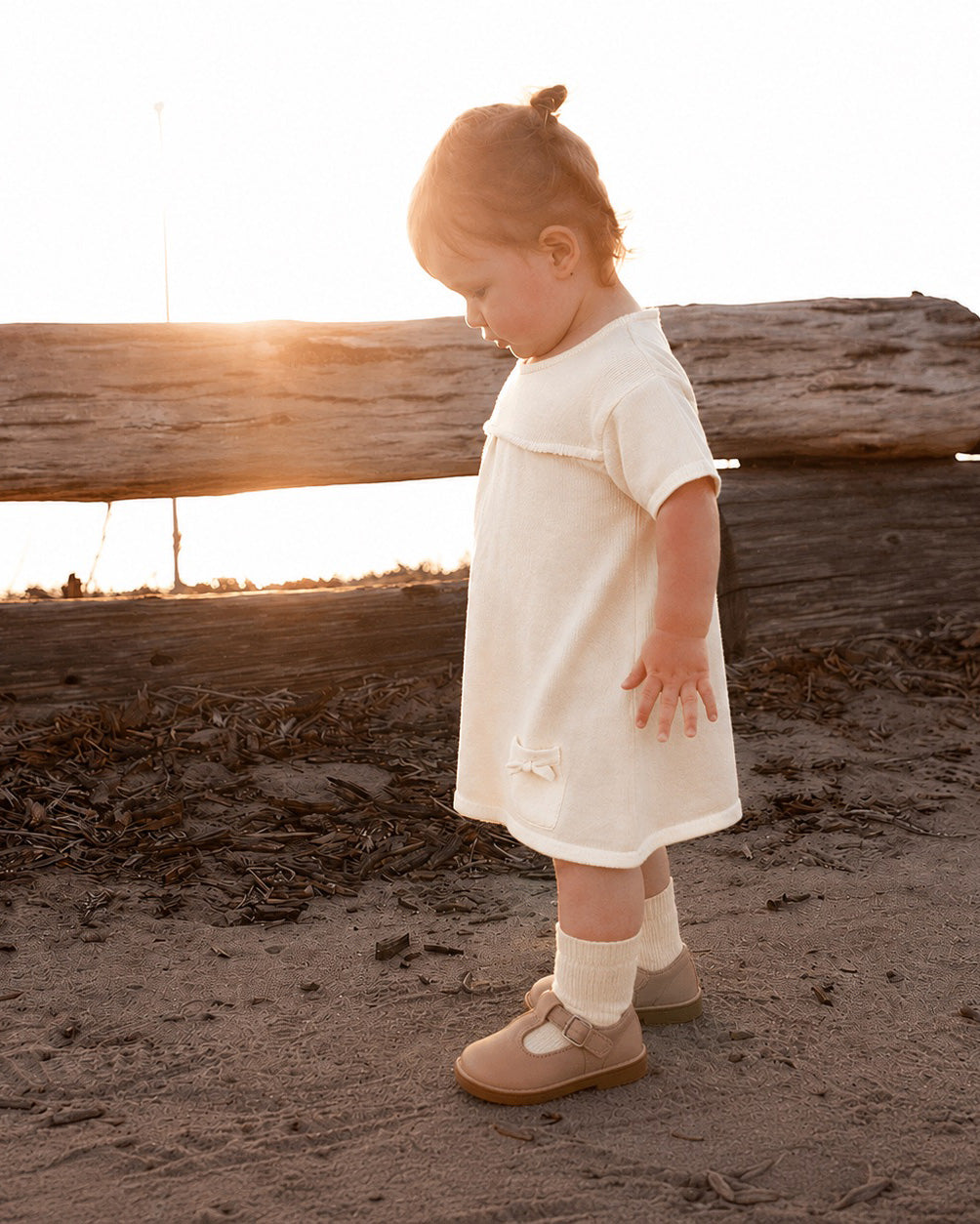 Milan Short Sleeve Organic Knit Baby Dress