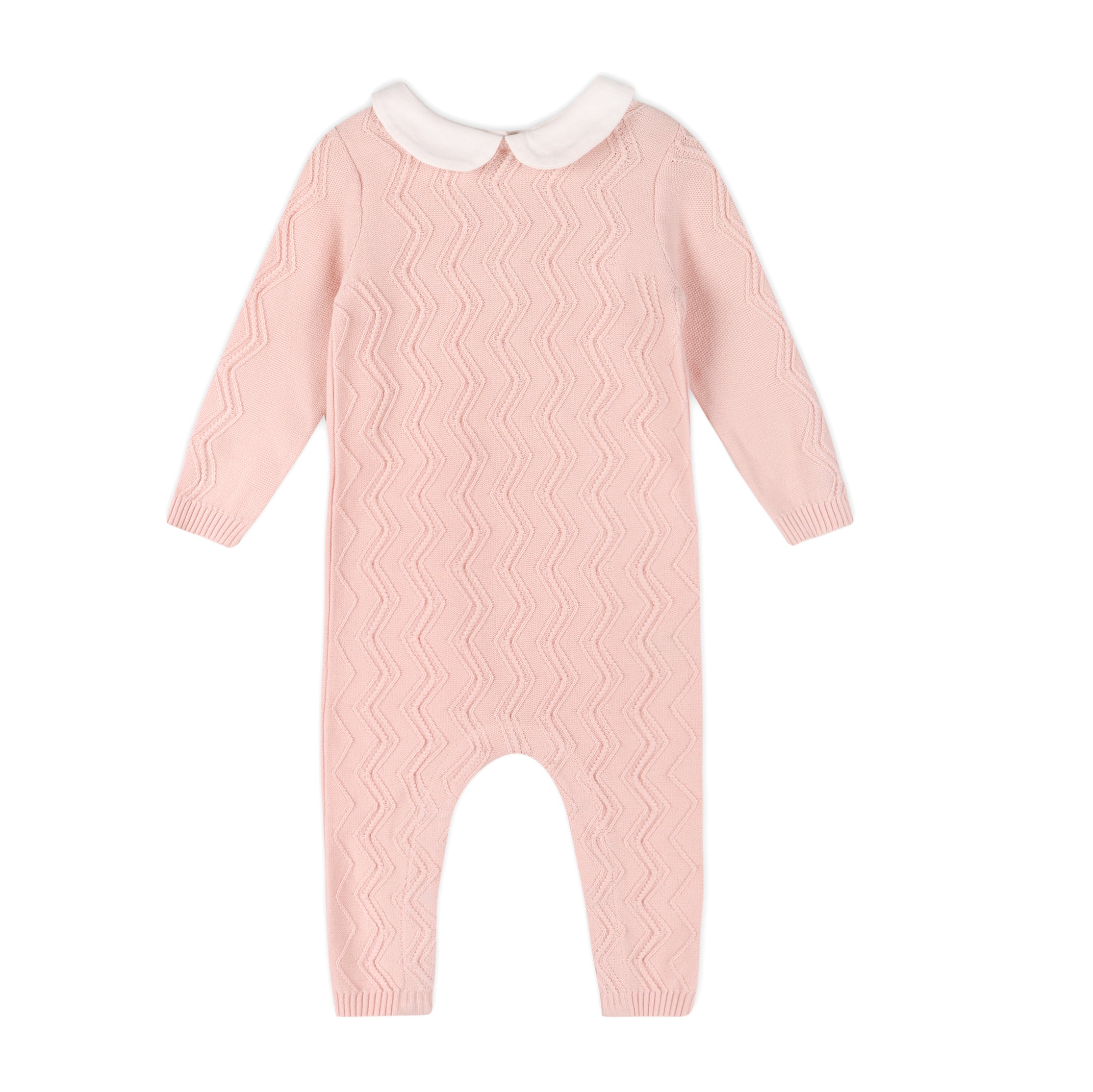Milan Peter Pan Fancy Chevron Knit Baby Jumpsuit (Organic) 
