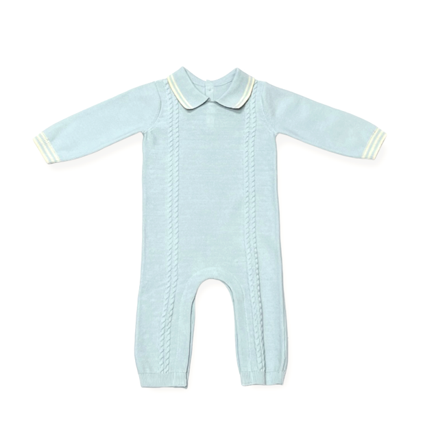 Milan Collar & Cable Knit Baby Jumpsuit (Organic)