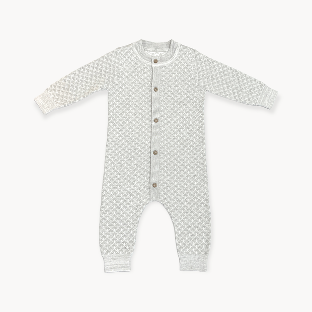Milan Lux Jacquard Knit Baby Jumpsuit+Hat+Bootie (3pc SET) Organic