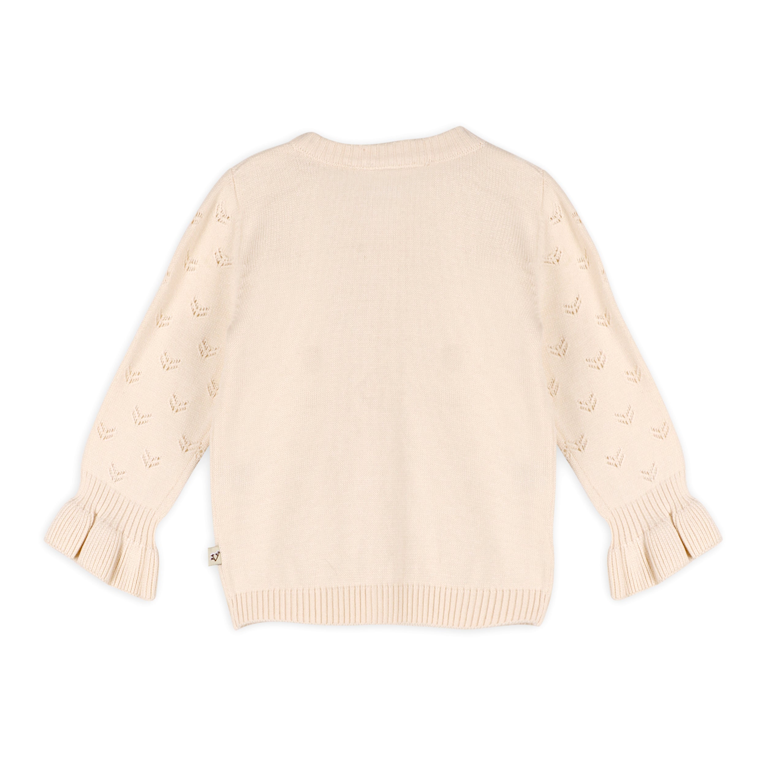 Milan Pointelle Knit Ruffle Baby Cardigan Sweater (Organic) 