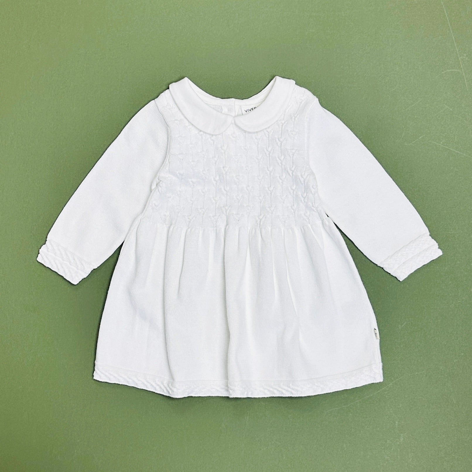 Clothes Baby Girl White Sweater Dress Milan Peter Pan Tulip Knit