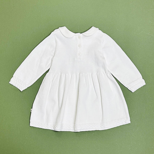 Milan Peter Pan Tulip Knit Baby Sweater Dress (Organic) by Viverano Organics