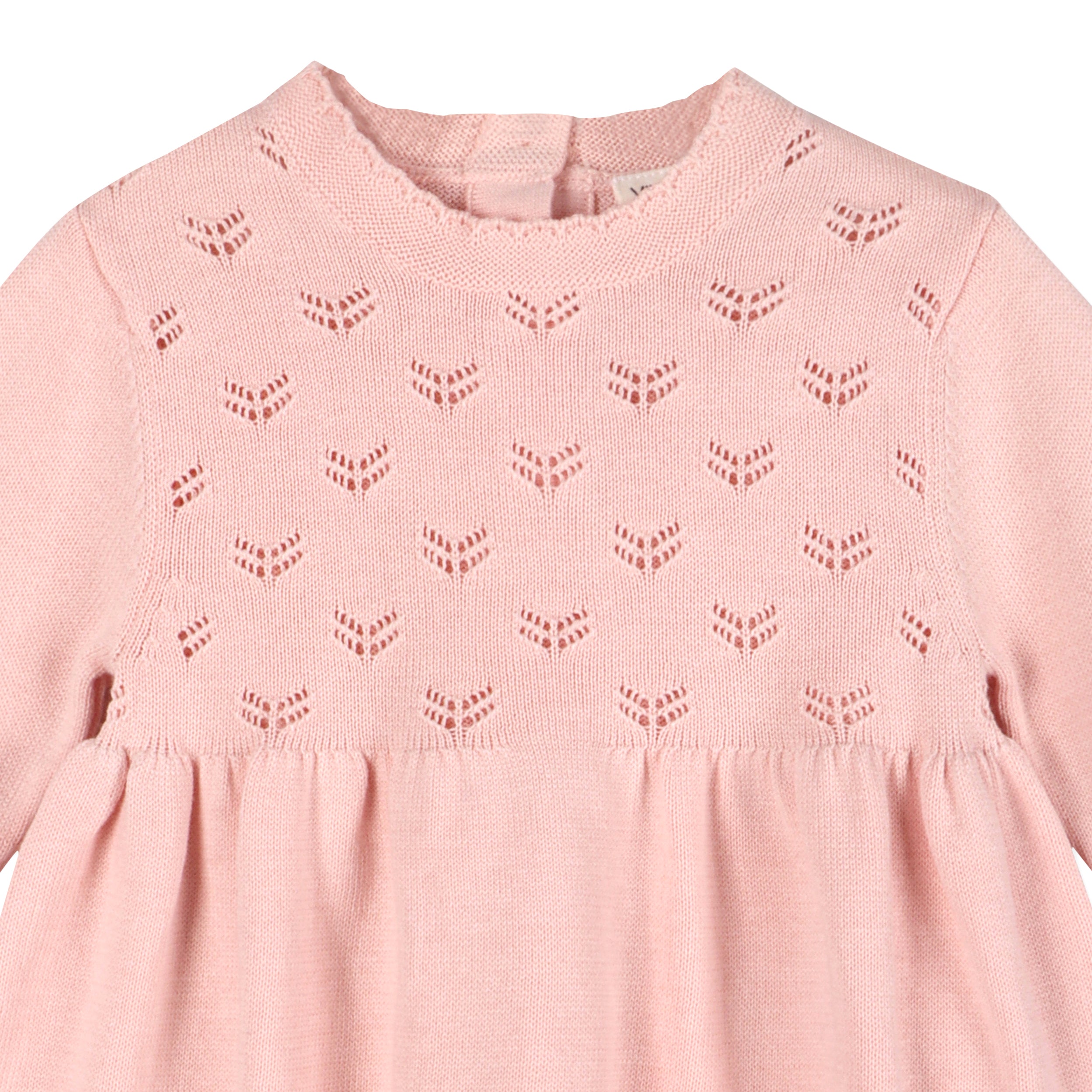 Milan Pointelle Knit Baby Sweater Dress (Organic Cotton) - Viverano