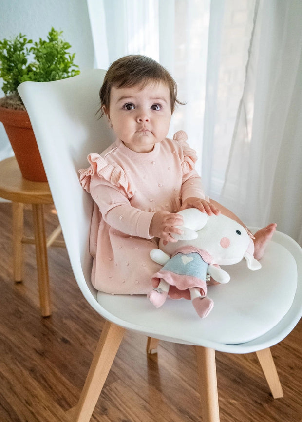 Milan Ruffle & Bobble Sweater Organic Baby Knit Dress (Organic Cotton)