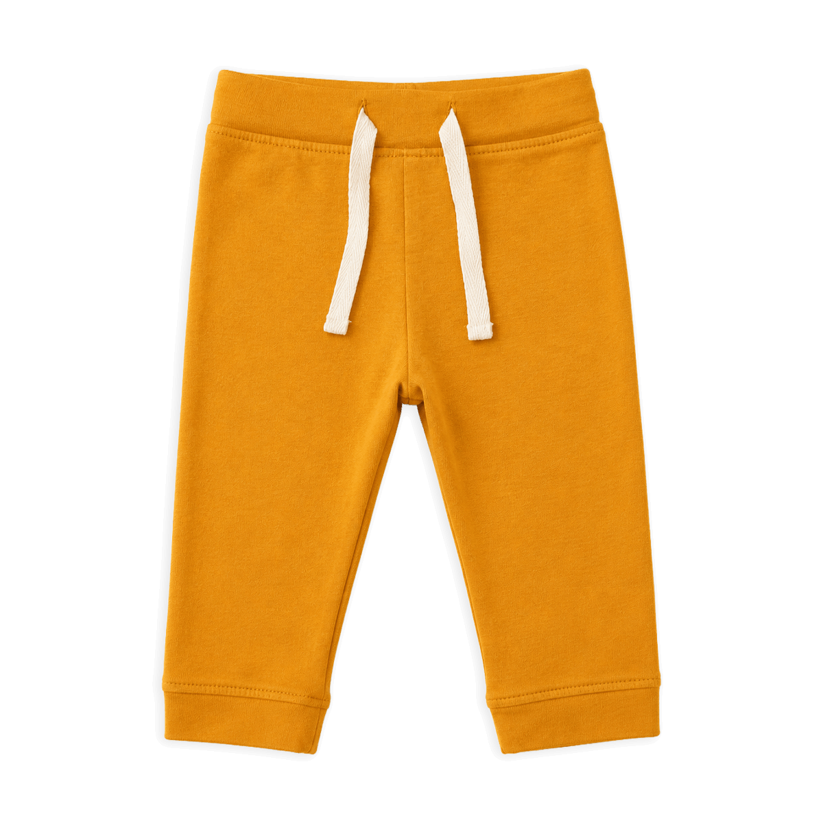 Organic Cotton Baby Drawstring Baby Jogger Pants, Mustard Yellow