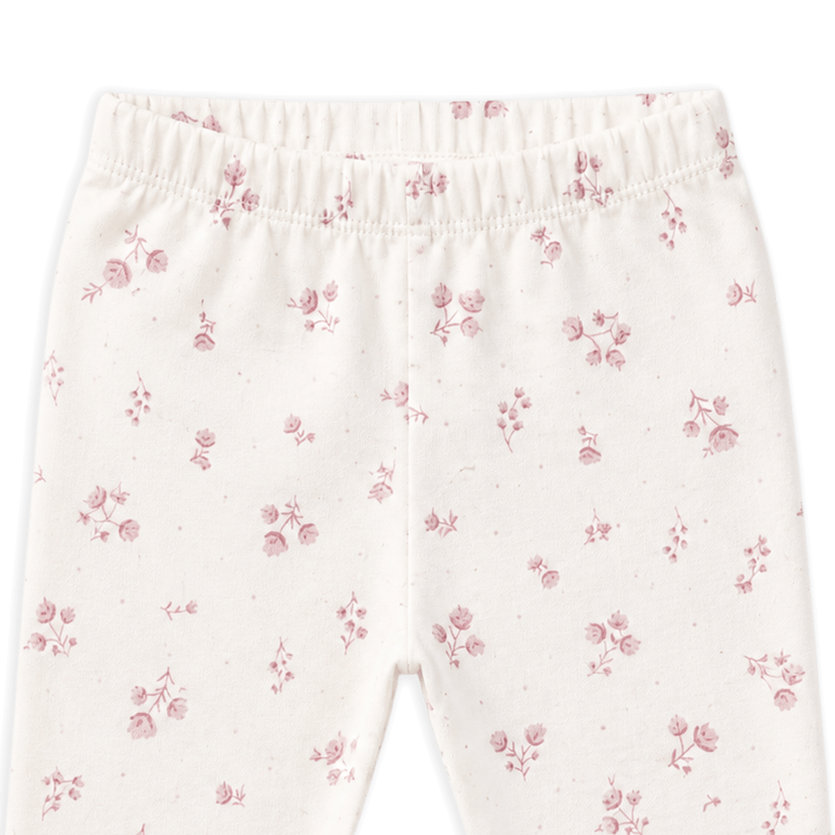 Organic Cotton Delicate Floral Jersey Knit Baby Girl Leggings