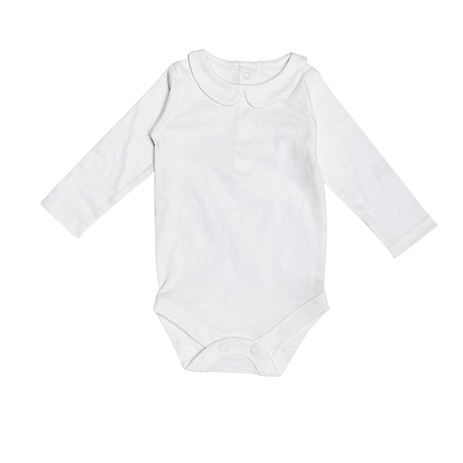 Organic Peter Pan Collar Basic Baby Bodysuit (Front)