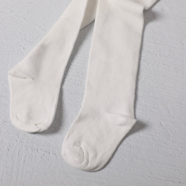 Fine Knit Basic Baby Girl Tights - Plain (Organic Blend) by Viverano