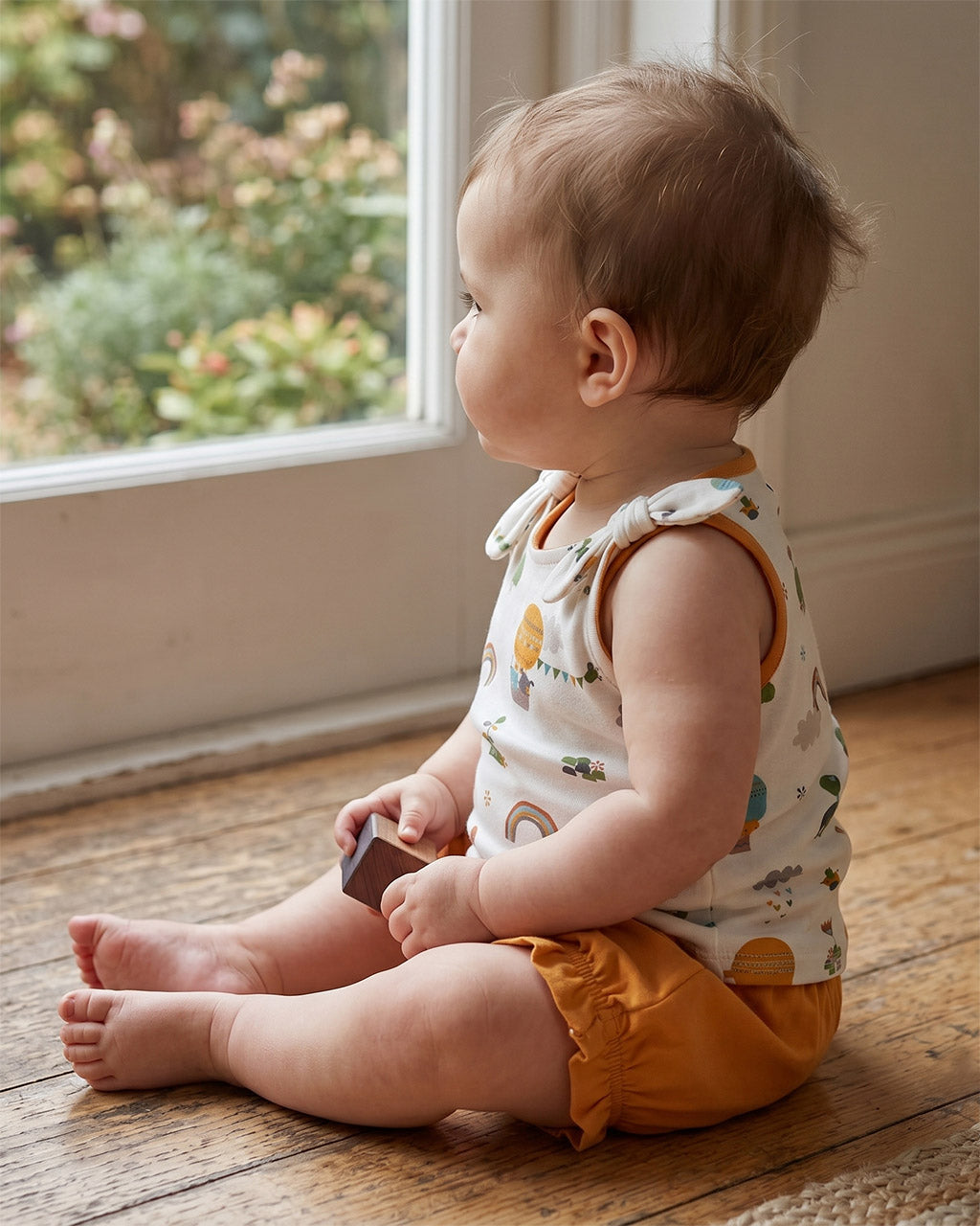 Fly Away Balloon Sleeveless Baby Top + Shorts Set (Organic Jersey)