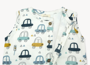 Cars Sleeveless Side Pocket Short Baby Romper (Organic Muslin)