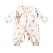 Elephant Kimono Baby Jumpsuit Romper (Organic Muslin)