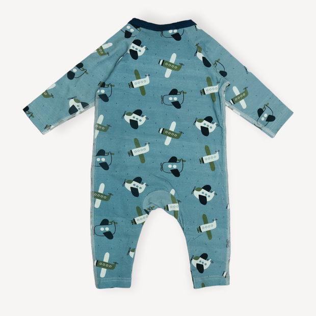 Airplanes Kangaroo Pocket Baby Jumpsuit (Organic Jersey)