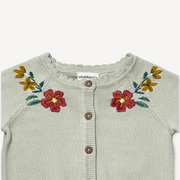 Floral Embroidered Baby Cardigan Sweater (Organic Cotton)