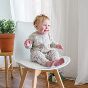Floral Embroidered Cable Knit Baby Pullover (Organic)