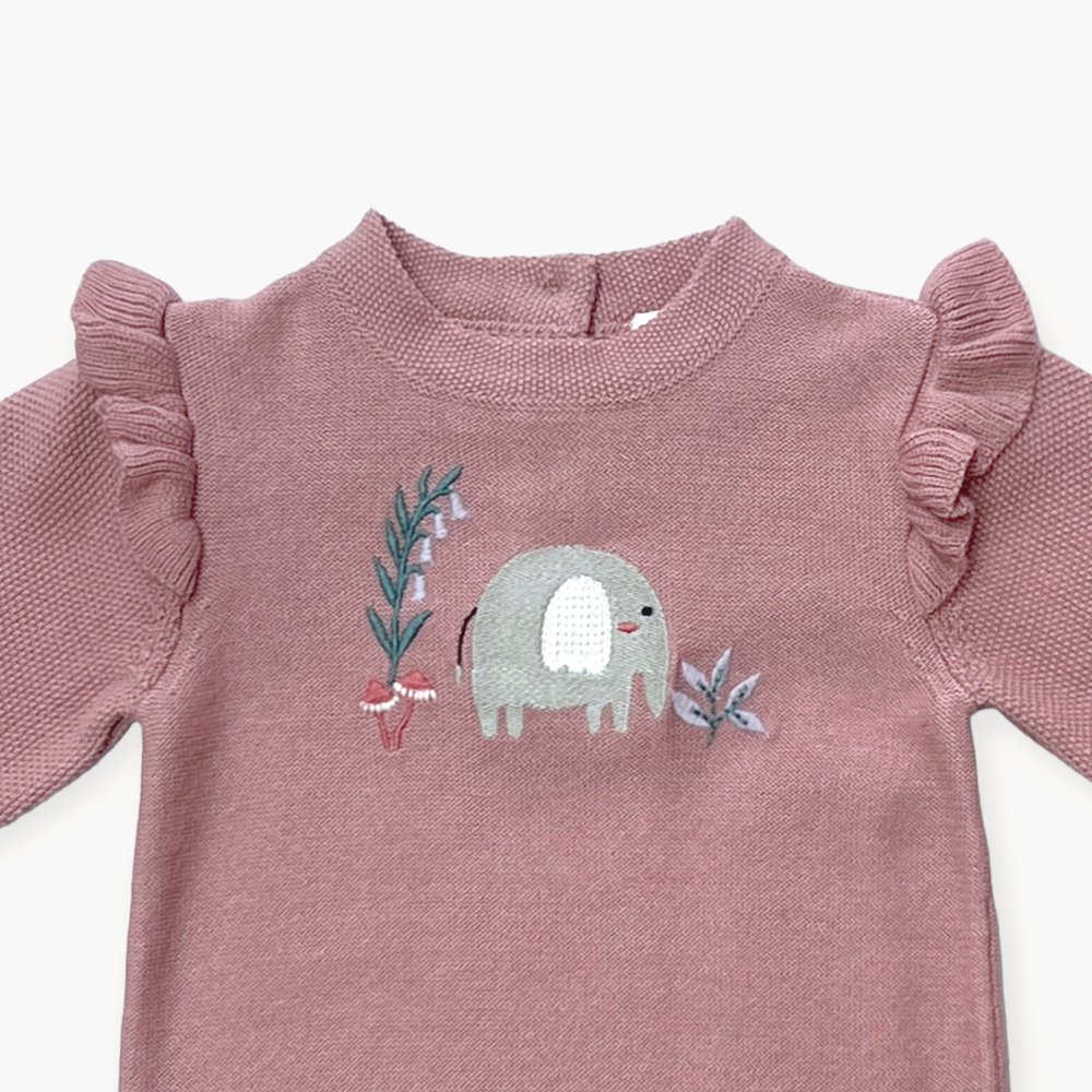 Viverano Love Embroidered Chunky Knit Baby Pullover Sweater (Organic Cotton) main image 1