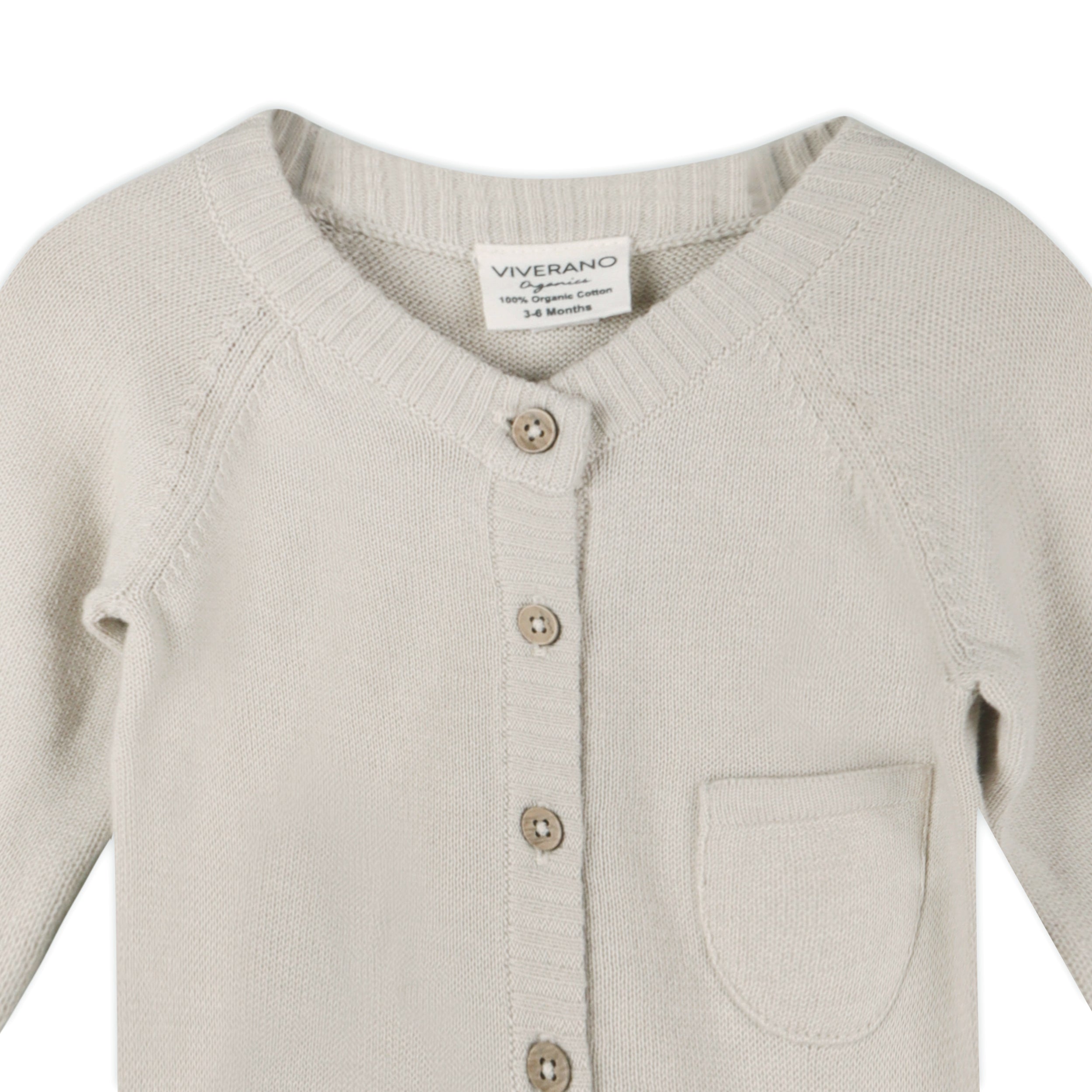 Classic Button & Pocket Sweater Knit Baby Jumpsuit Coverall (Organic)