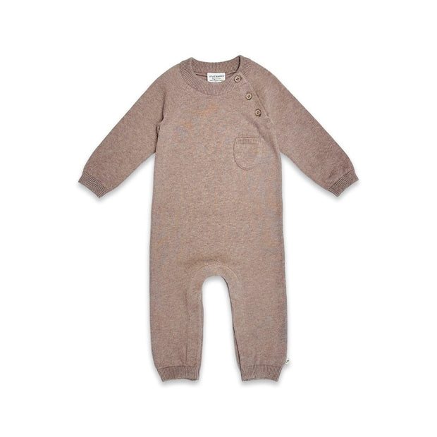 Side Button & Pocket Knit Baby Jumpsuit (Organic Cotton)