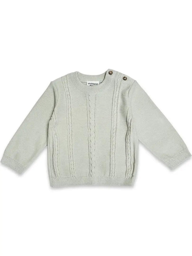 Classic Cable Knit Baby Pullover Sweater (Organic Cotton)