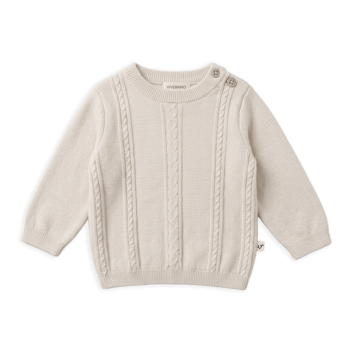 Organic Cotton Classic Cable Knit Baby Pullover Sweater