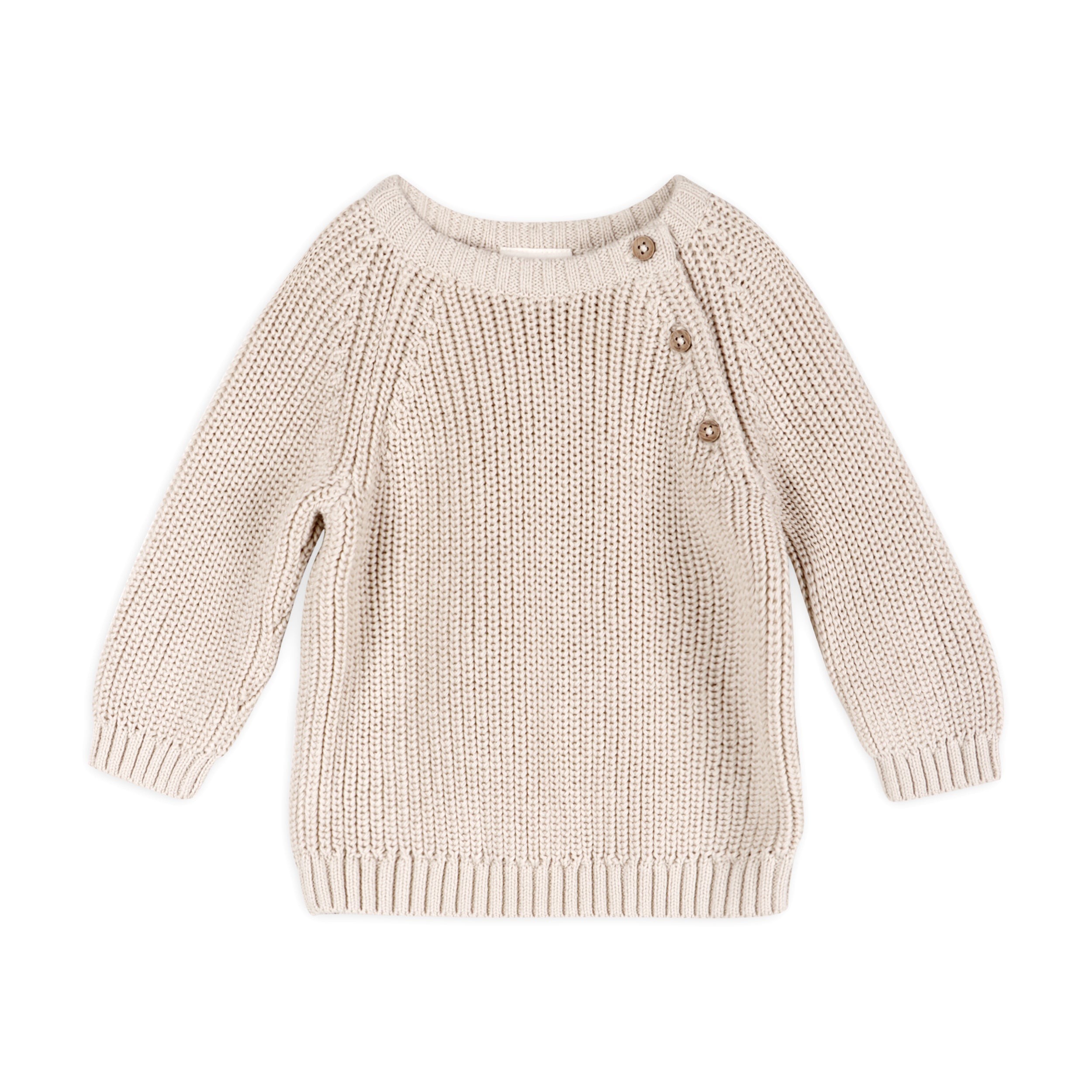 Classic Chunky Knit Baby Pullover Sweater (Organic Cotton) -