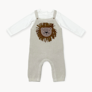 Lion Applique Baby Overall Knit Set (Organic Cotton)