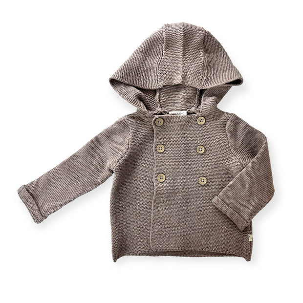 Hooded Double Button Baby Coat Jacket (Organic Cotton) - 4 Colors