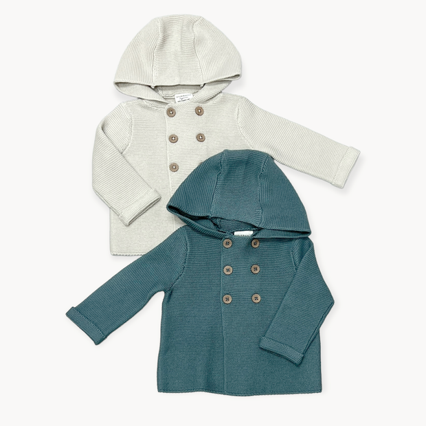 Hooded Double Button Baby Coat Jacket (Organic Cotton)