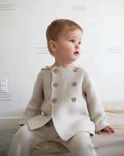 Hooded Double Button Baby Coat Jacket (Organic Cotton) 