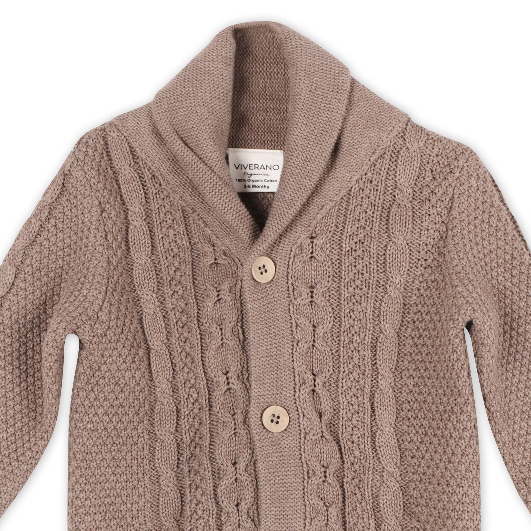 Organic Shawl Collar Cable Sweater